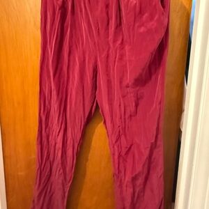 Red Satin Pants